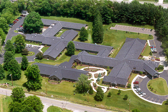 Aerial view of Park Village Health Care Campus