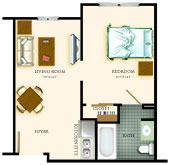Floor Plan Assisted Living One Bedroom Deluxe Apartment