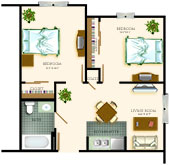 Floor Plan Assisted Living Two Bedroom Apartment